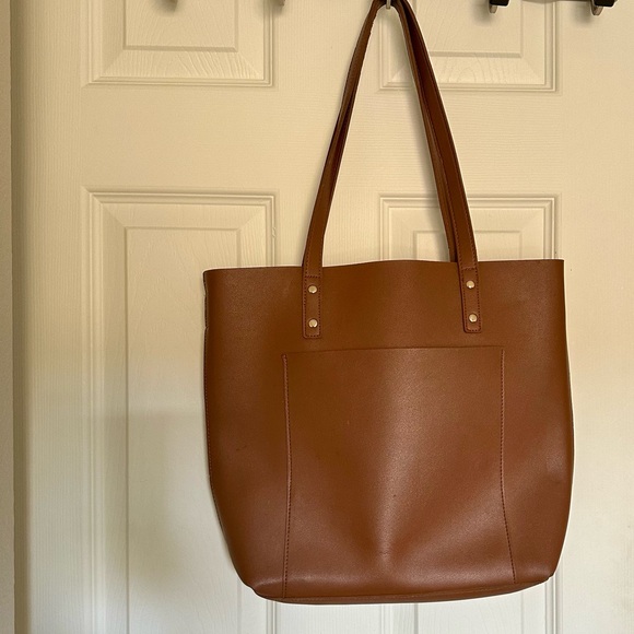 HENNY+LEV  / VEGAN LEATHER TOTE / COGNAC - Picture 1 of 8